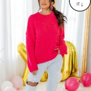 Like New Pom Heart Sweater